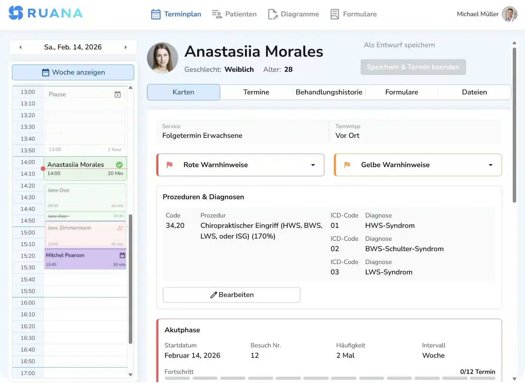 Flexible Notizen, Bodycharts & Dokumentation