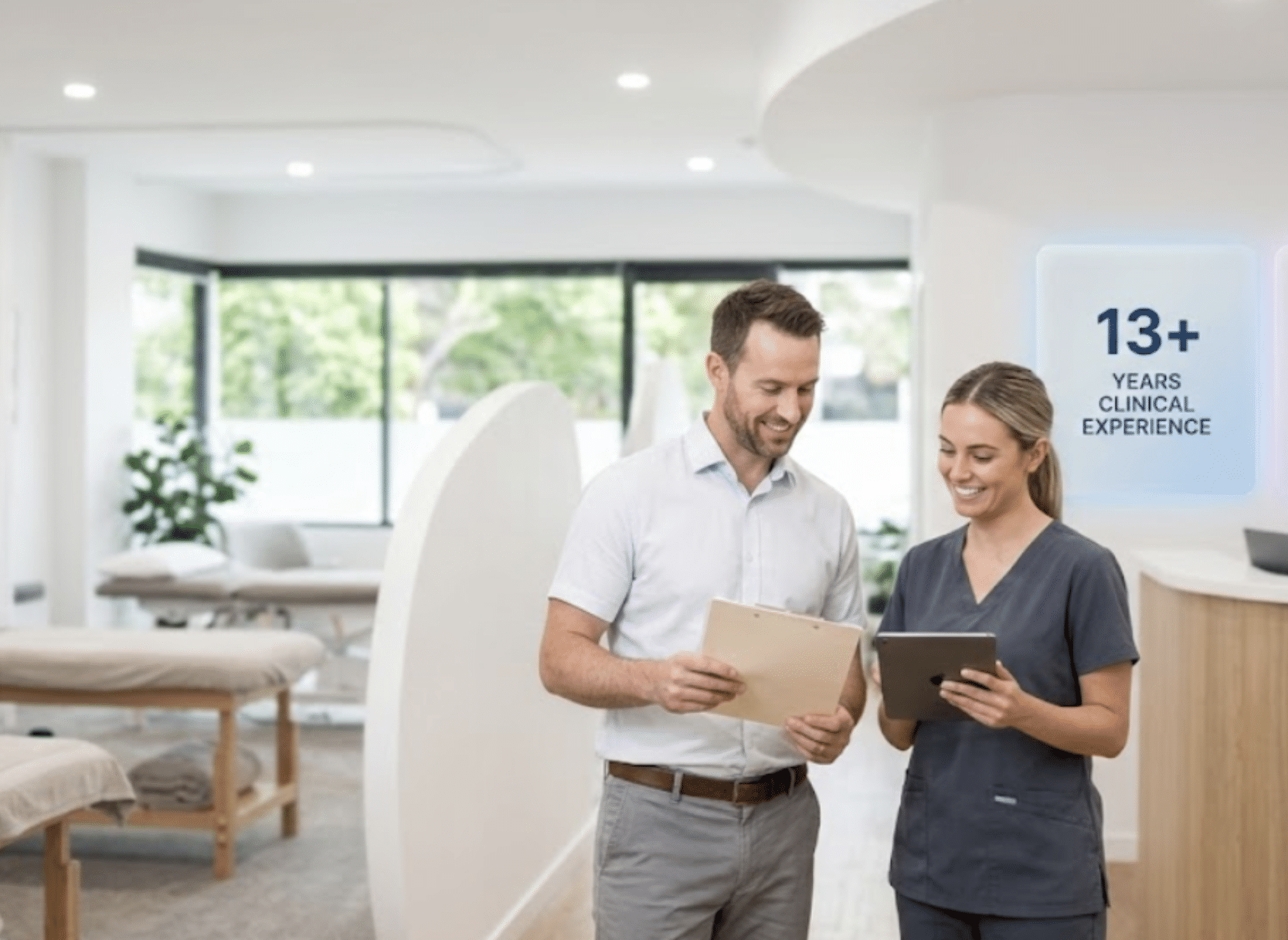 Ruana co-founders — practicing chiropractor with 13 years clinical experience and medical professional, builders of Ruana massage therapy practice management software