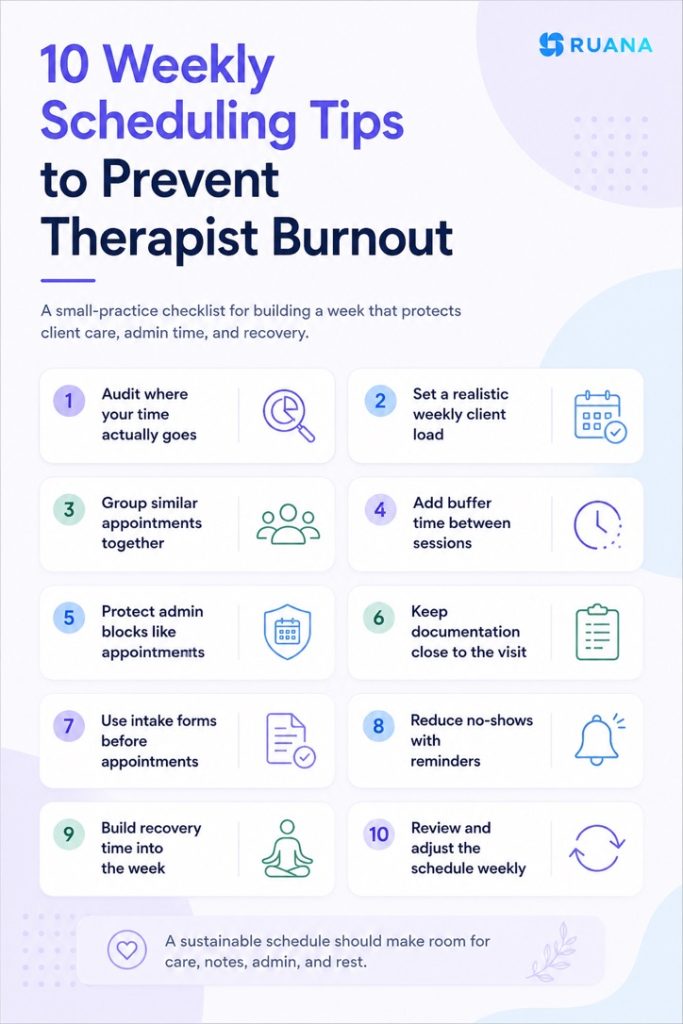 Weekly tips to prevent therapist burnout