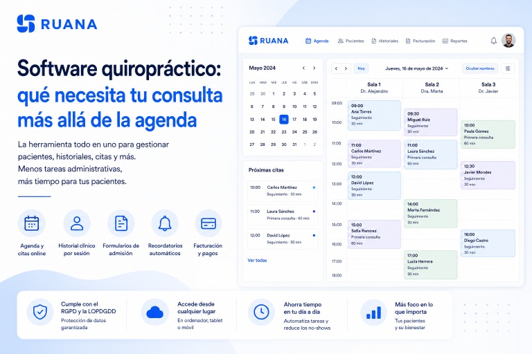 Software quiropráctico: qué necesita tu consulta más allá de la agenda