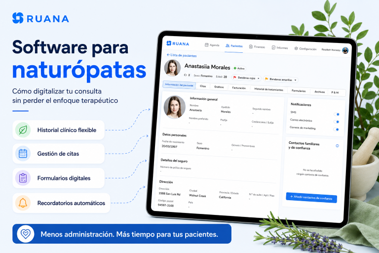 Software para naturópatas: cómo digitalizar tu consulta sin perder el enfoque terapéutico